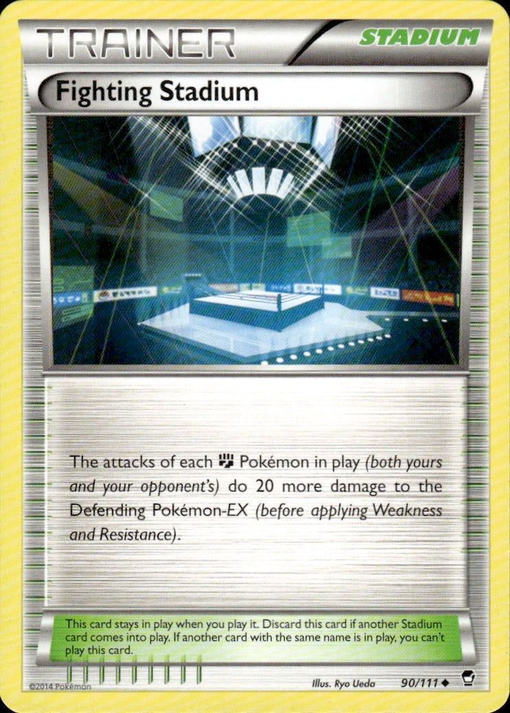 Fighting Stadium 90/111 Uncommon Furious Fists Pokemon Lightly Played