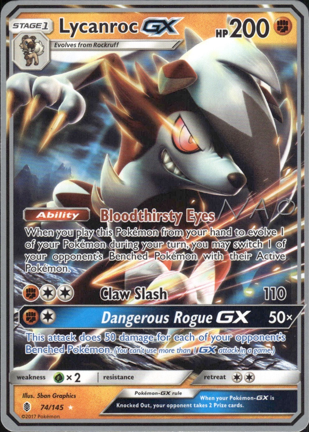 Lycanroc GX (Naohito Inoue) 74/145 World Championship Decks Pokemon LP