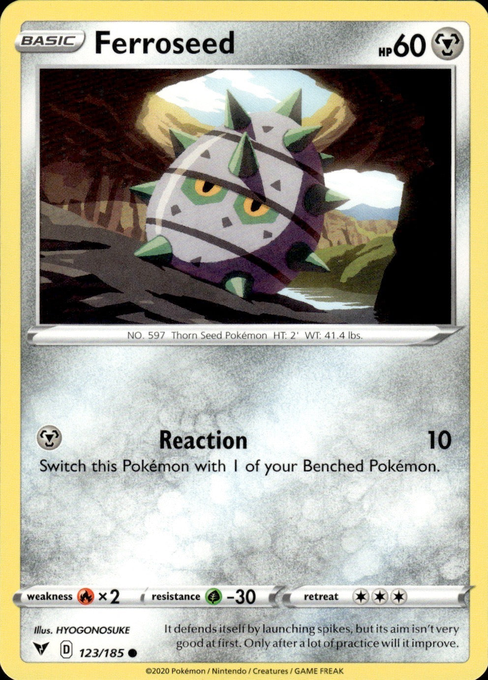 Ferroseed 123/185 Common Vivid Voltage Pokemon Lightly Played
