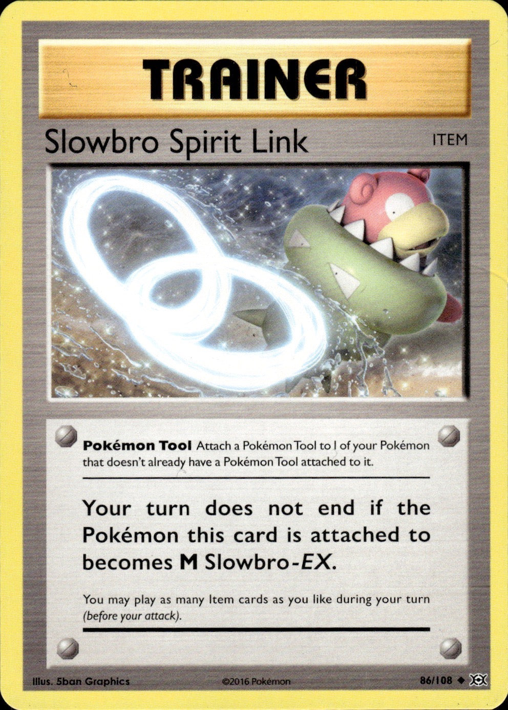 Slowbro Spirit Link 86/108 Uncommon Evolutions Pokemon Lightly Played