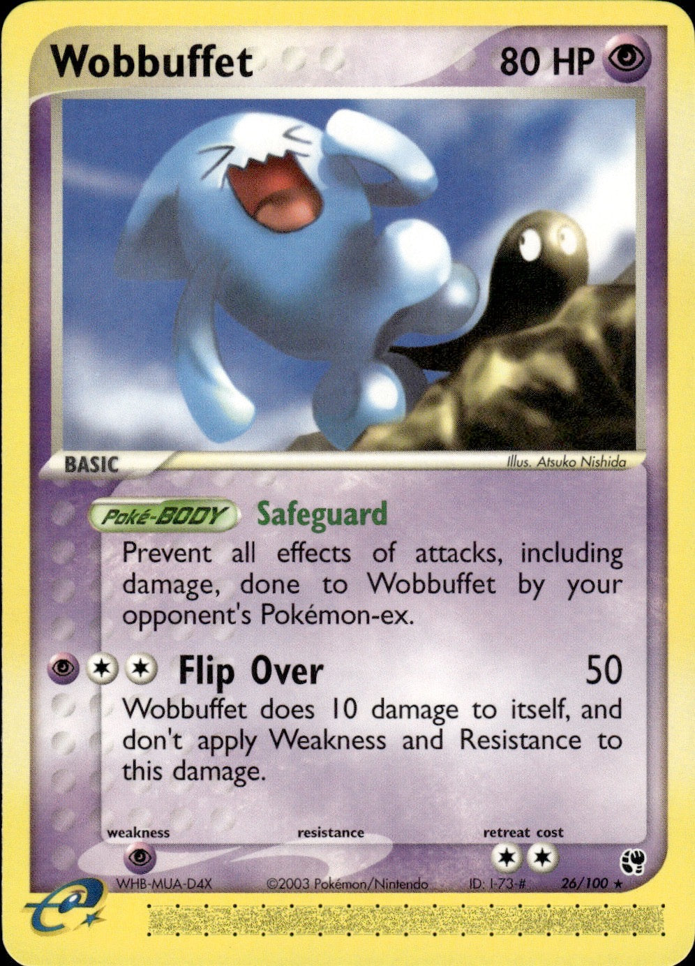 Wobbuffet 26/100 Rare Sandstorm Pokemon Lightly Played
