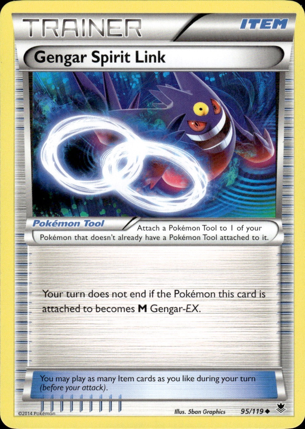 Gengar Spirit Link 95/119 Uncommon Phantom Forces Pokemon Lightly Played
