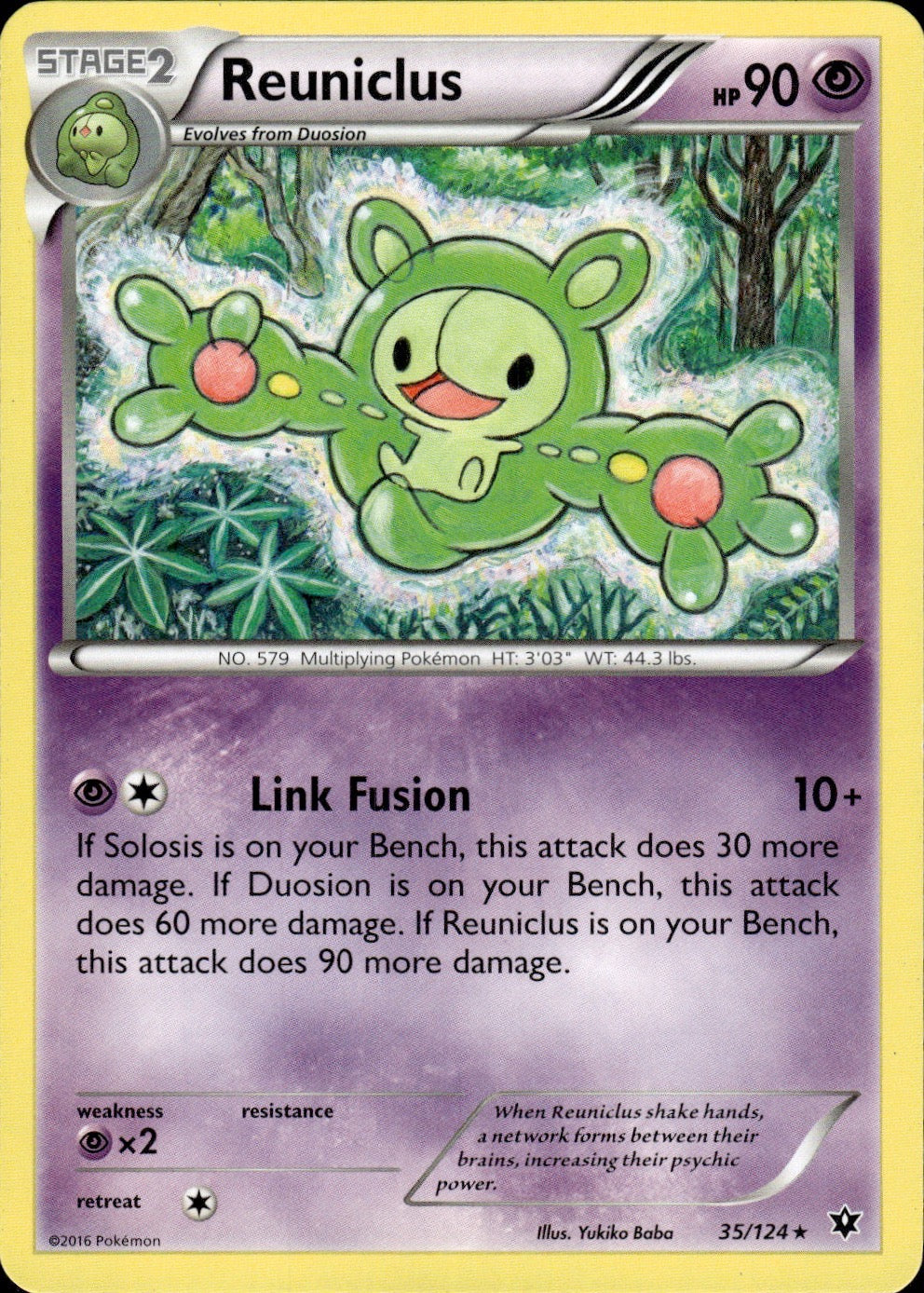 Reuniclus 35/124 Rare Fates Collide Pokemon Lightly Played