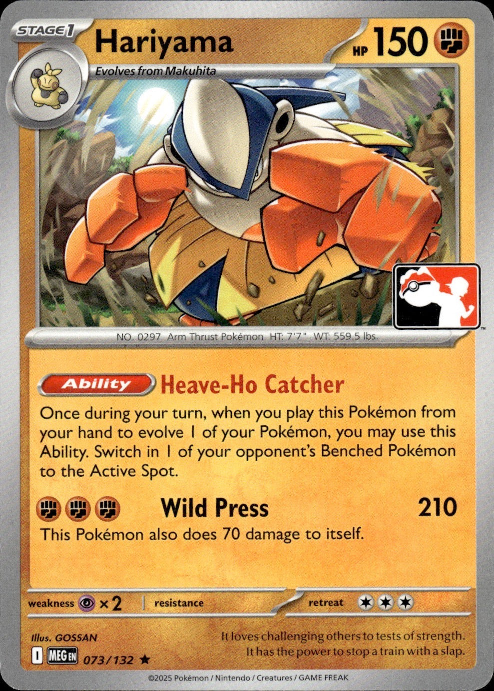 Hariyama 073/132 Rare Prize Pack Series Cards Pokemon Near Mint