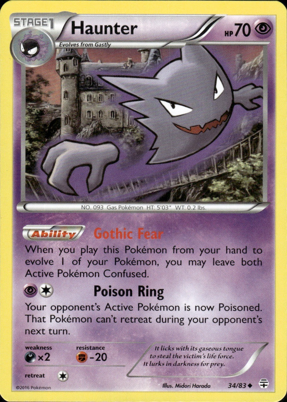 Haunter 34/83 Uncommon Generations Pokemon Lightly Played