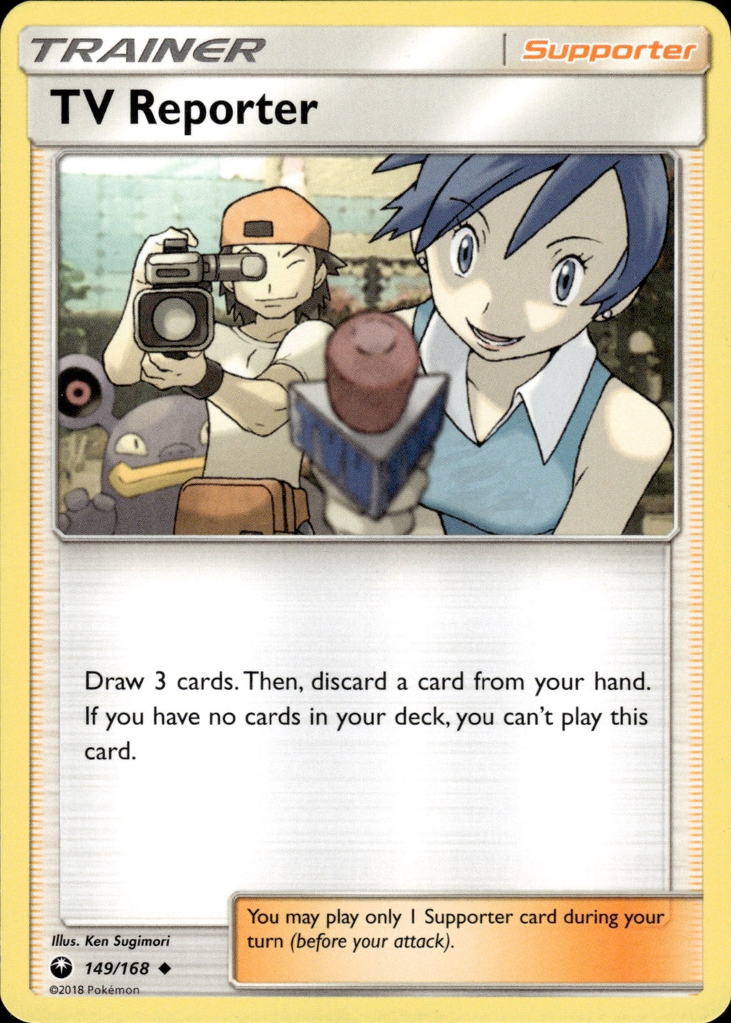 TV Reporter 149/168 Uncommon Celestial Storm Pokemon Lightly Played