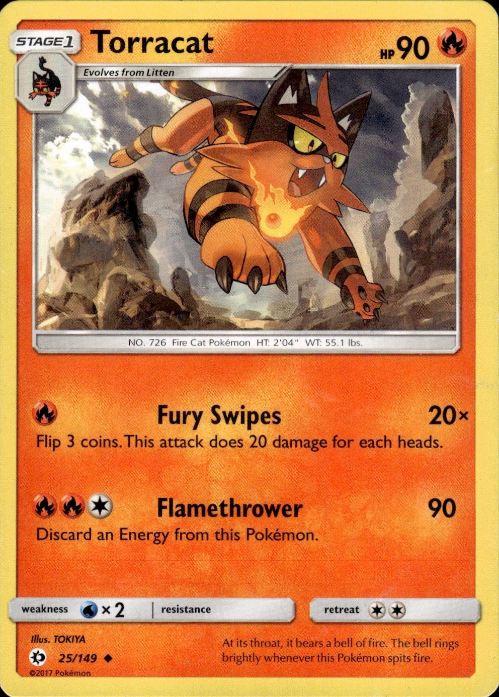 Torracat 25/149 Uncommon SM Base Set Pokemon Lightly Played