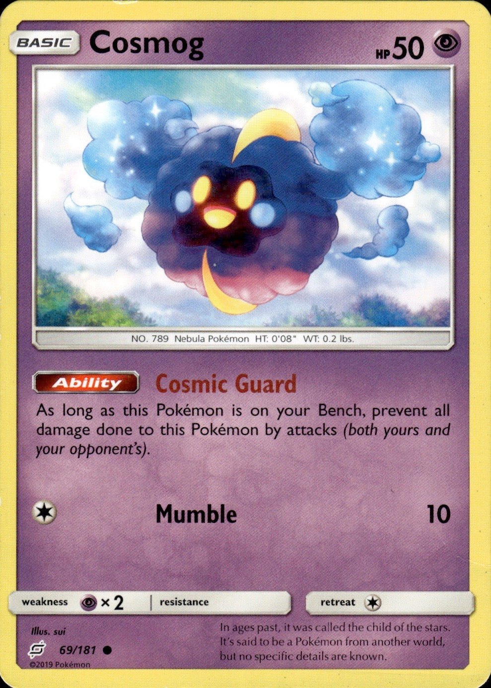 Cosmog 69/181 Common Team Up Pokemon Lightly Played