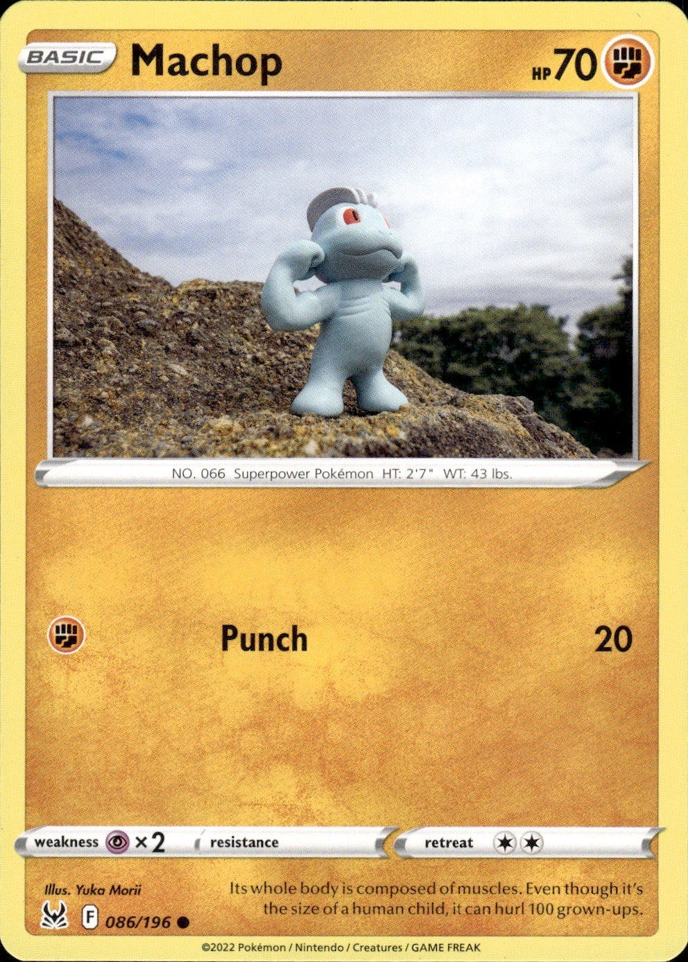 Machop 086/196 Common Lost Origin Pokemon Lightly Played