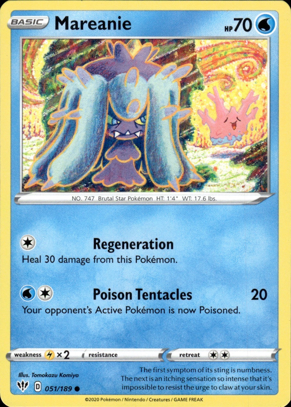 Mareanie 051/189 Common Darkness Ablaze Pokemon Lightly Played