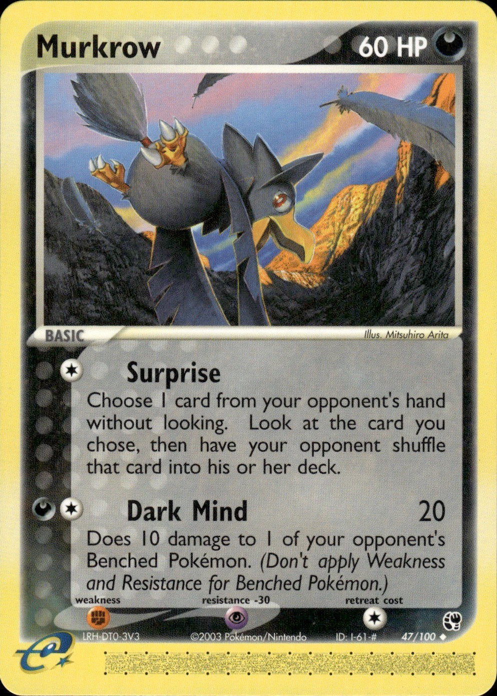 Murkrow 47/100 Uncommon Sandstorm Pokemon Lightly Played