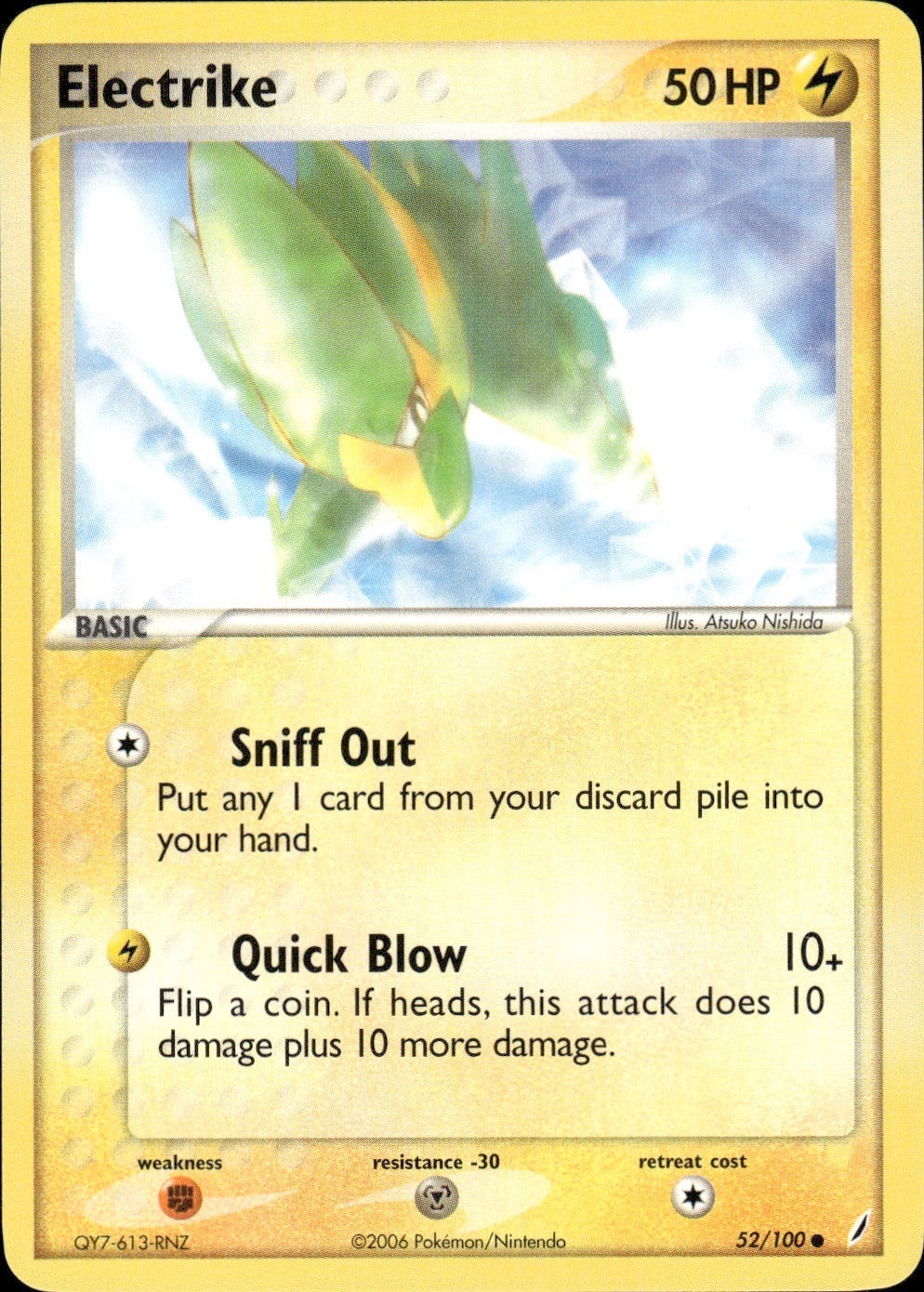 Electrike 52/100 Common Crystal Guardians Pokemon Lightly Played