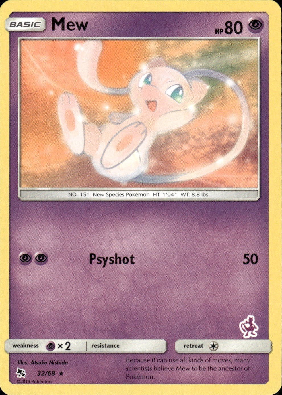 Mew - 32/68 (Mewtwo Stamped) 032/068 Promo Battle Academy Pokemon Lightly Played