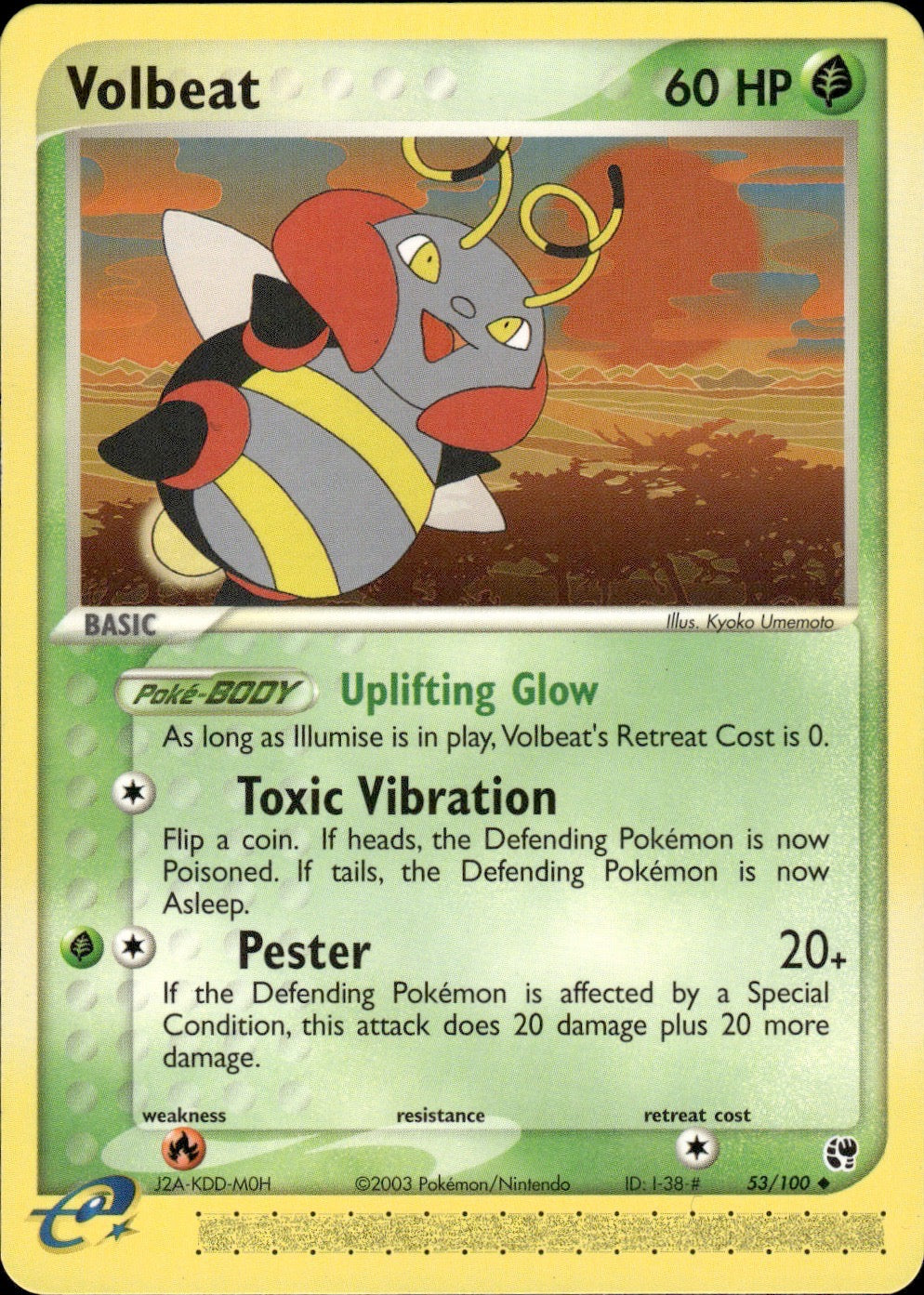 Volbeat 53/100 Uncommon Sandstorm Pokemon Lightly Played