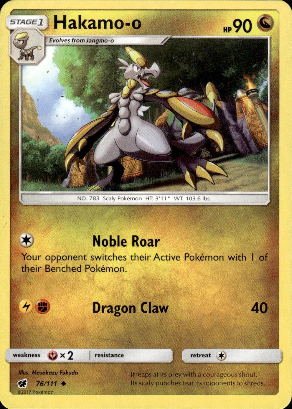 Hakamo-o 76/111 Uncommon Crimson Invasion Pokemon Lightly Played