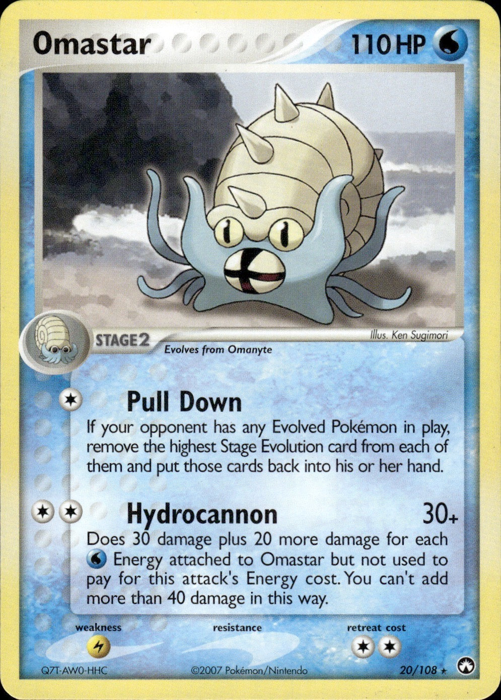 Omastar 20/108 Rare Power Keepers Pokemon Lightly Played