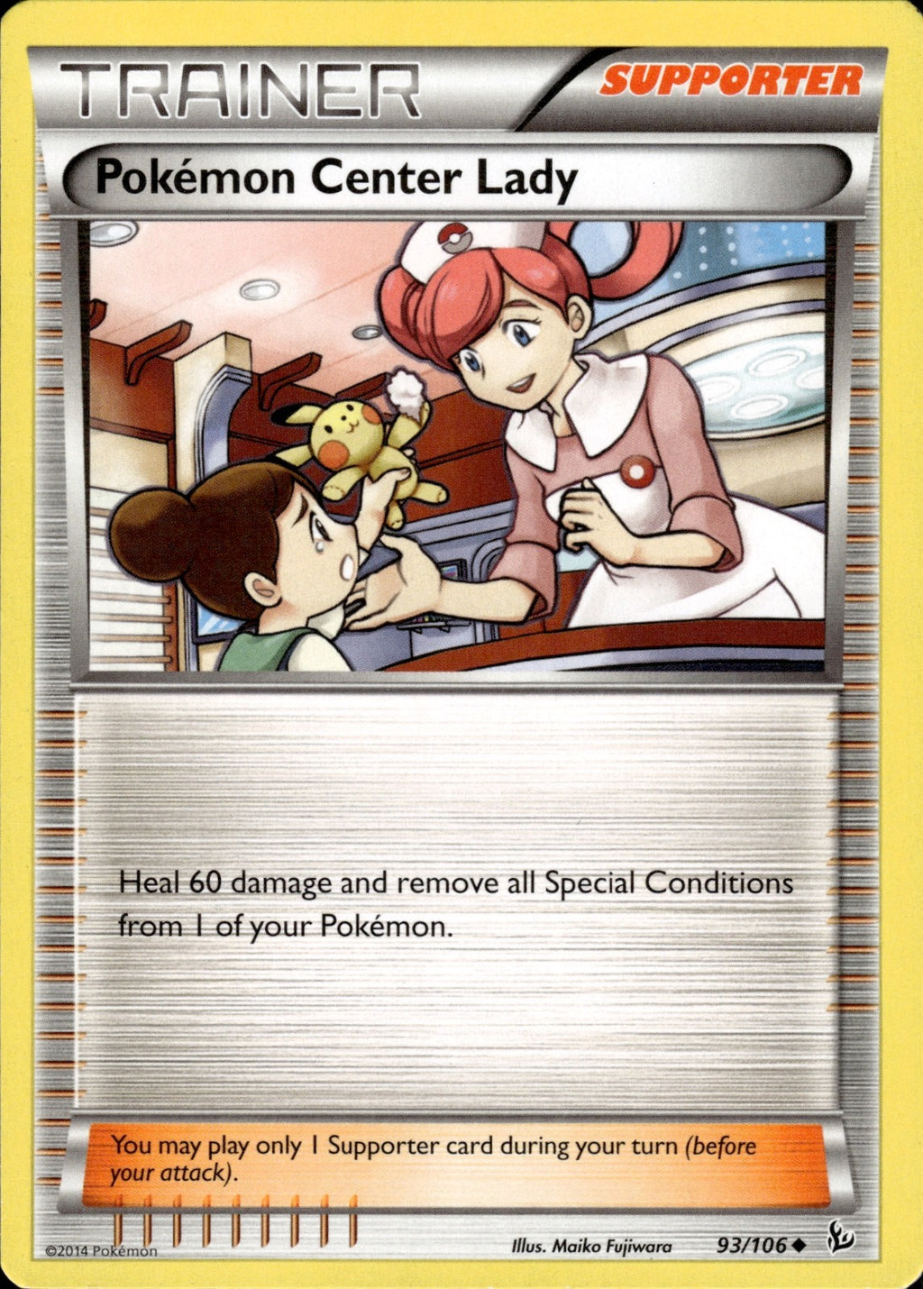Pokemon Center Lady 93/106 Uncommon Flashfire Pokemon Lightly Played