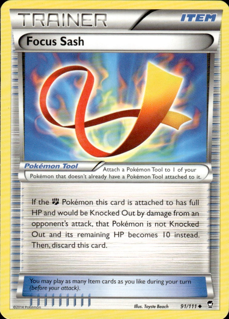 Focus Sash 91/111 Uncommon Furious Fists Pokemon Lightly Played