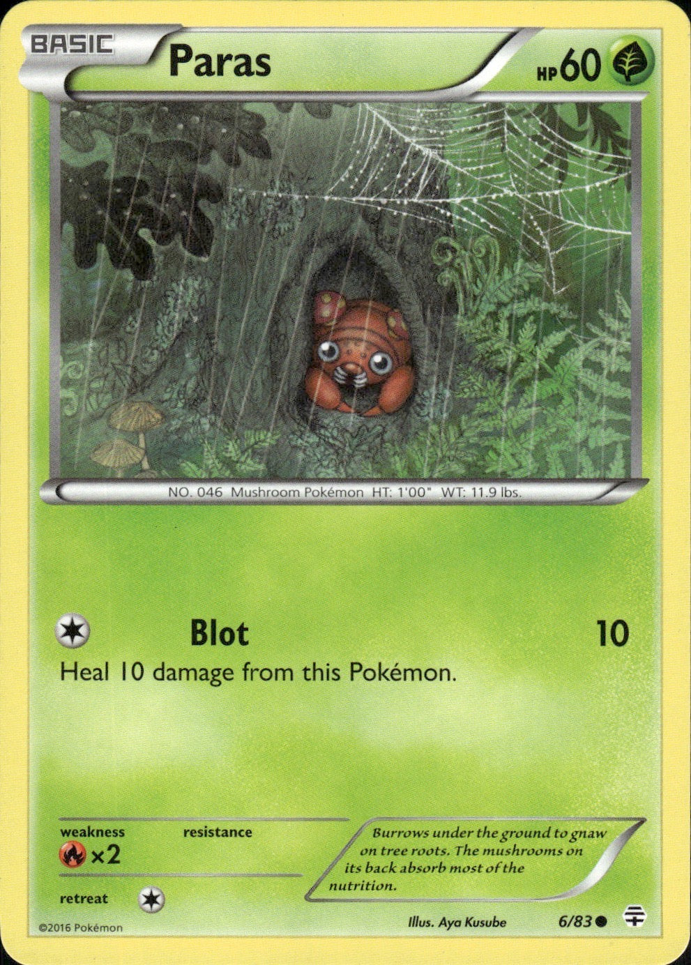 Paras 6/83 Common Generations Pokemon Lightly Played