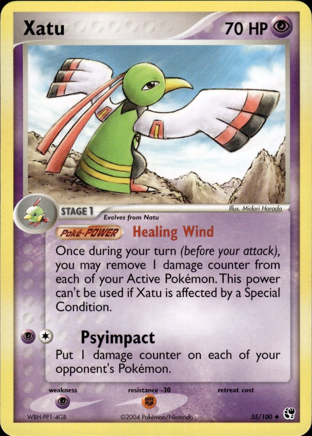 Xatu 55/100 Uncommon Sandstorm Pokemon Lightly Played