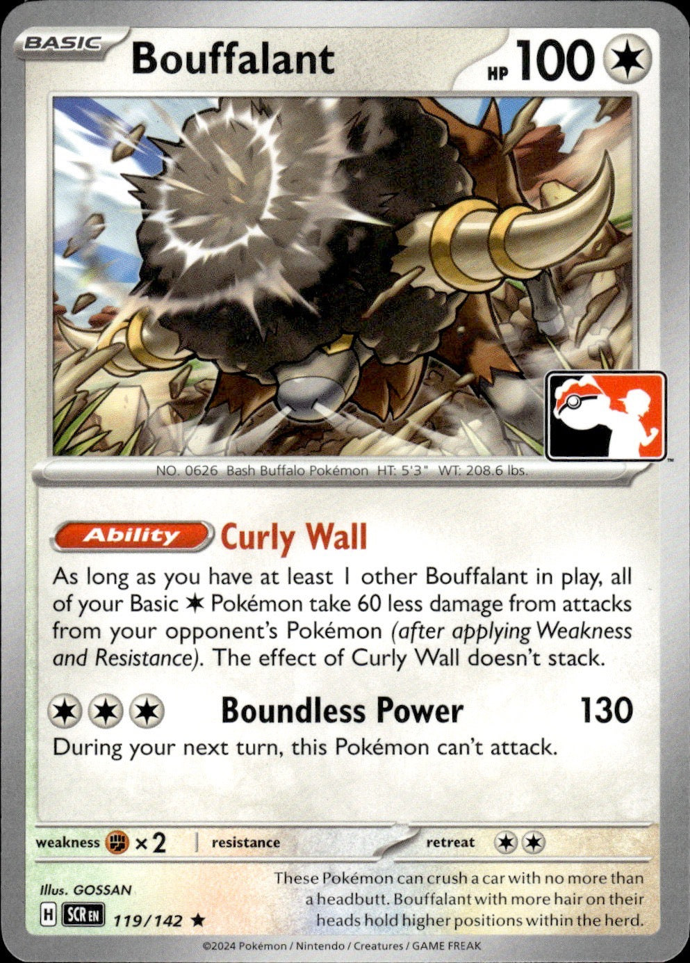 Bouffalant 119/142 Rare Prize Pack Series Cards Pokemon Near Mint