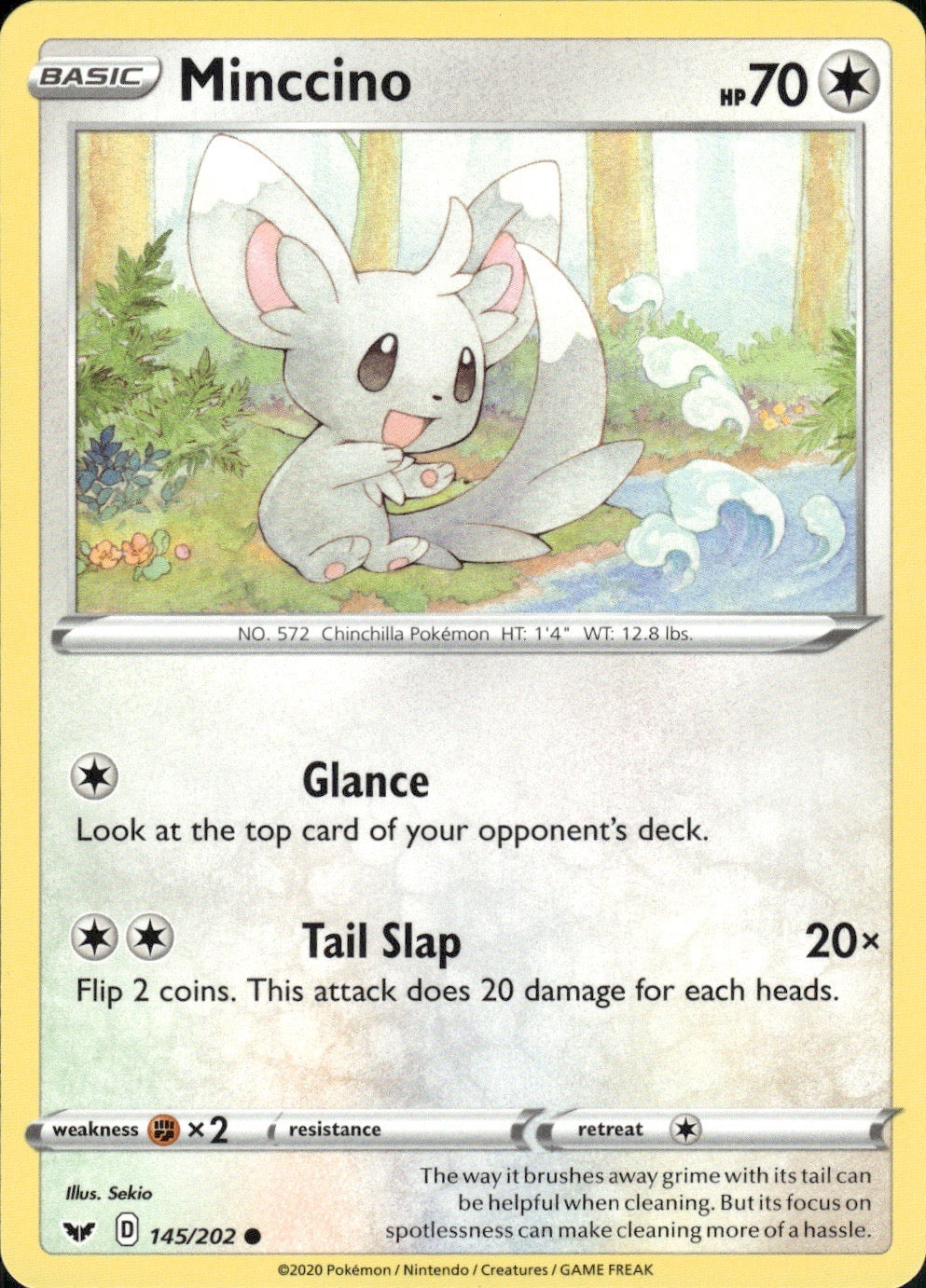 Minccino 145/202 Common Sword & Shield Pokemon Lightly Played