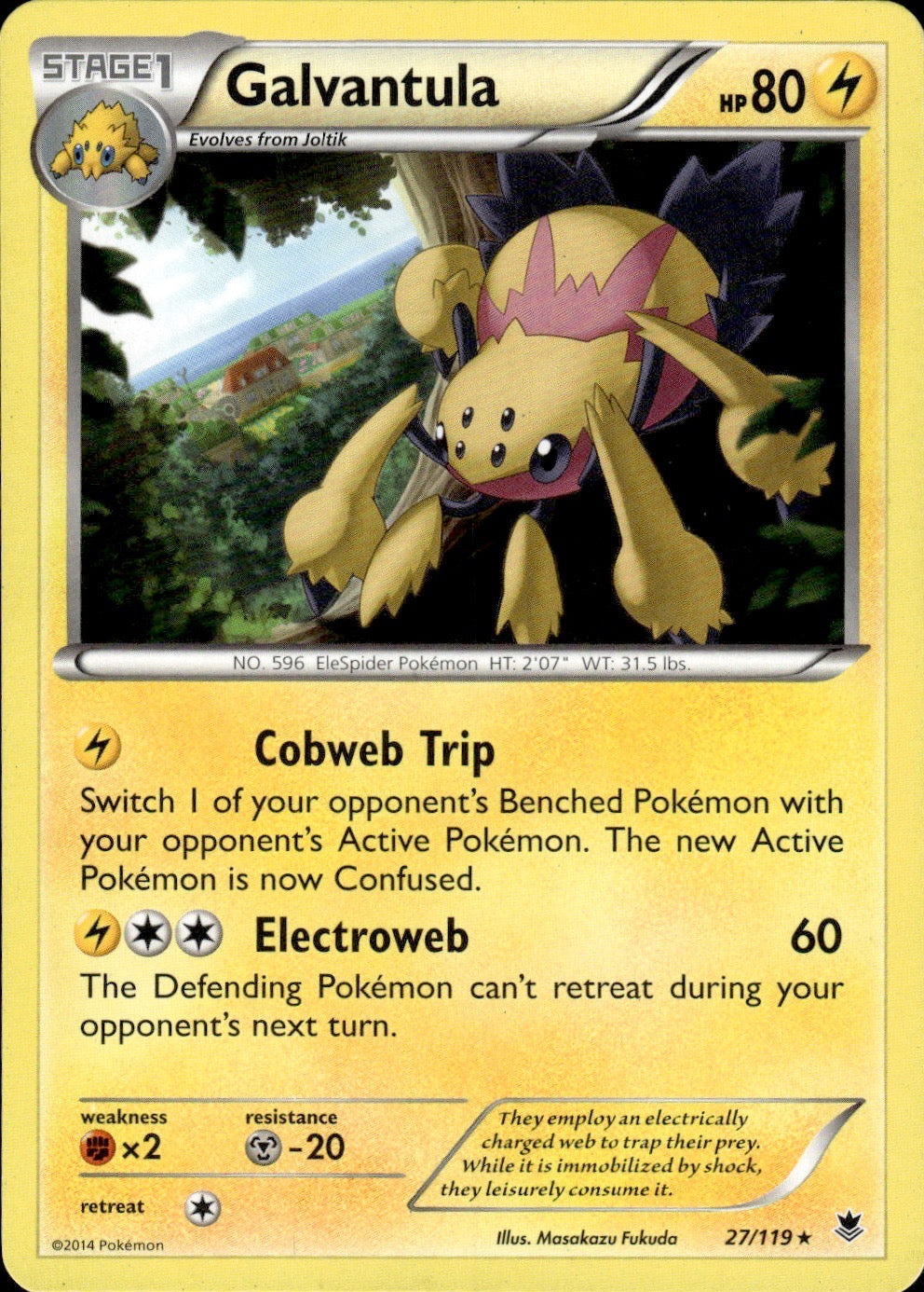 Galvantula 27/119 Rare Phantom Forces Pokemon Lightly Played