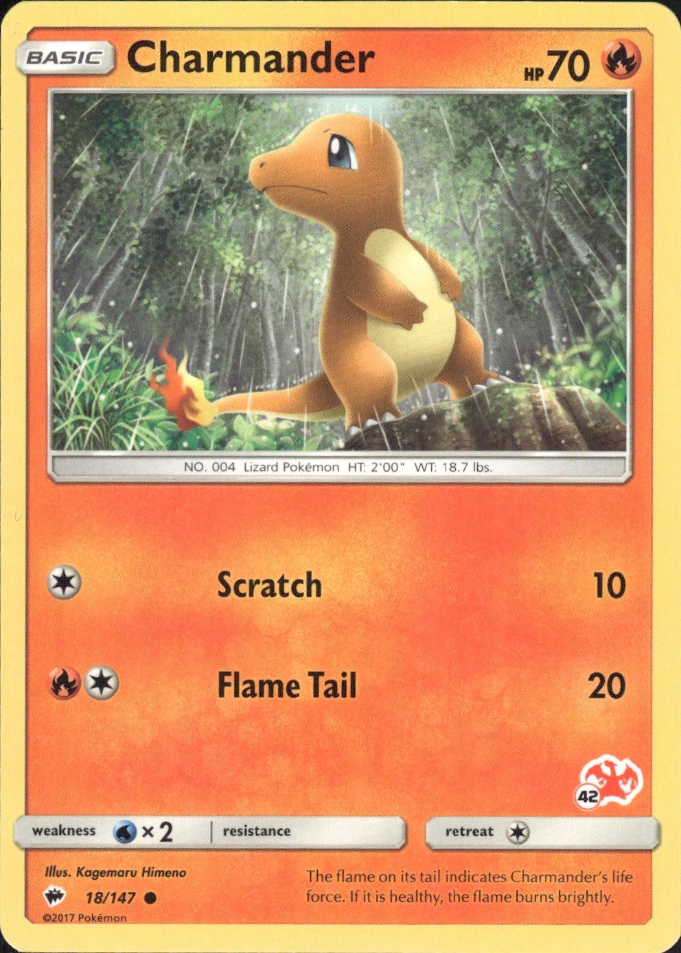 Charmander - 18/147 (#42 Charizard Stamped) 018/147 Battle Academy Pokemon LP