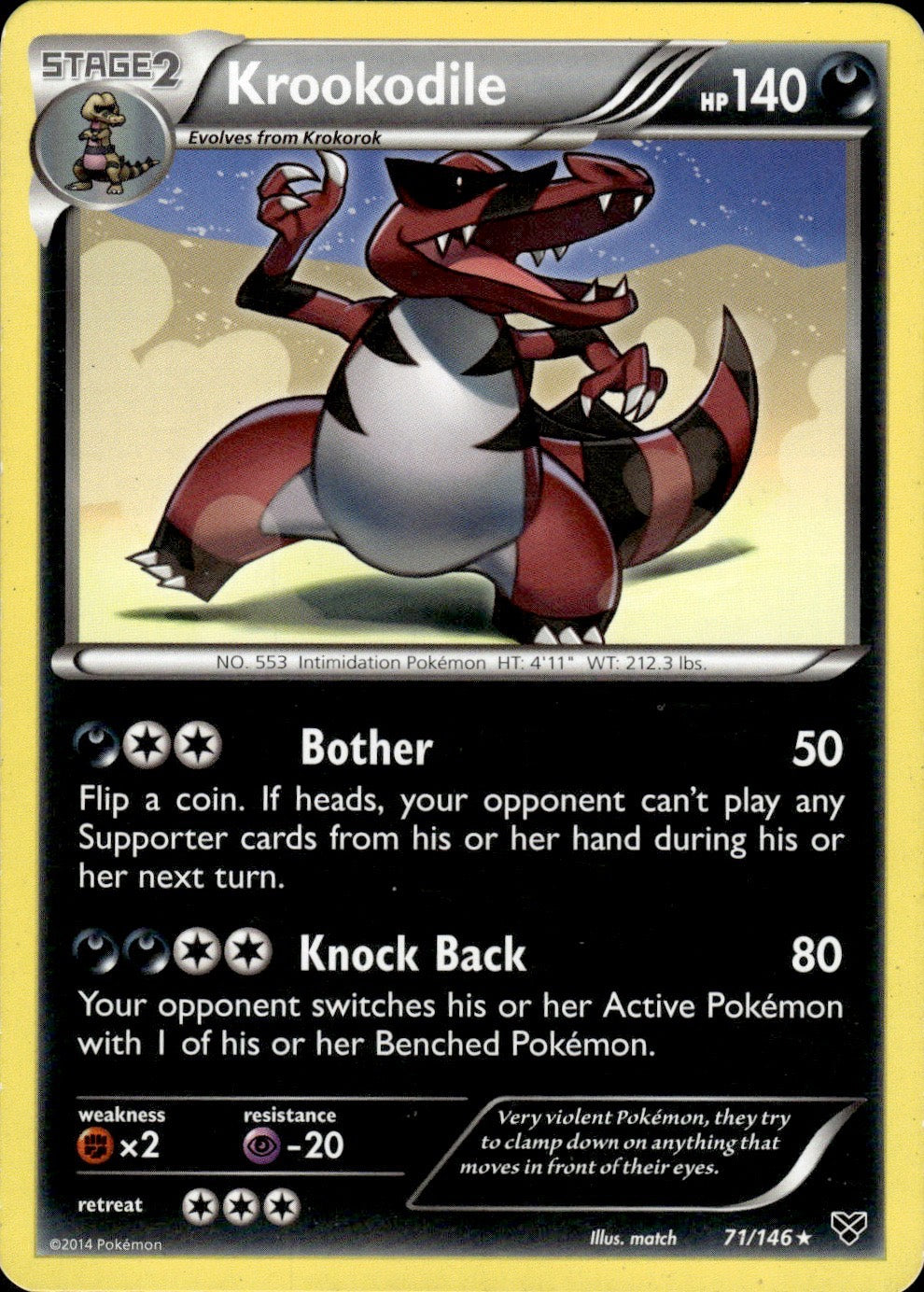 Krookodile 71/146 Rare XY Base Set Pokemon Lightly Played