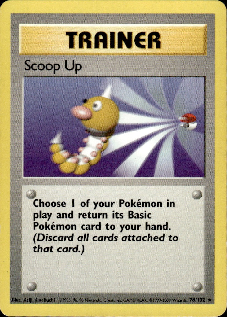 Scoop Up 78/102 Rare Base Set Unlimited Pokemon Lightly Played