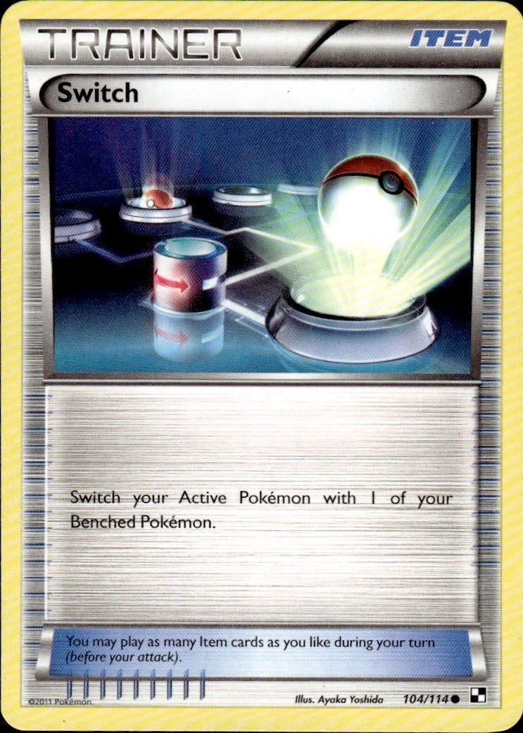 Switch 104/114 Common Black & White Pokemon Lightly Played