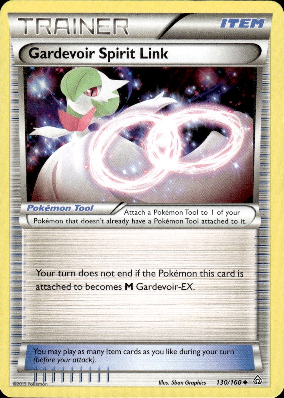 Gardevoir Spirit Link 130/160 Uncommon Primal Clash Pokemon Lightly Played