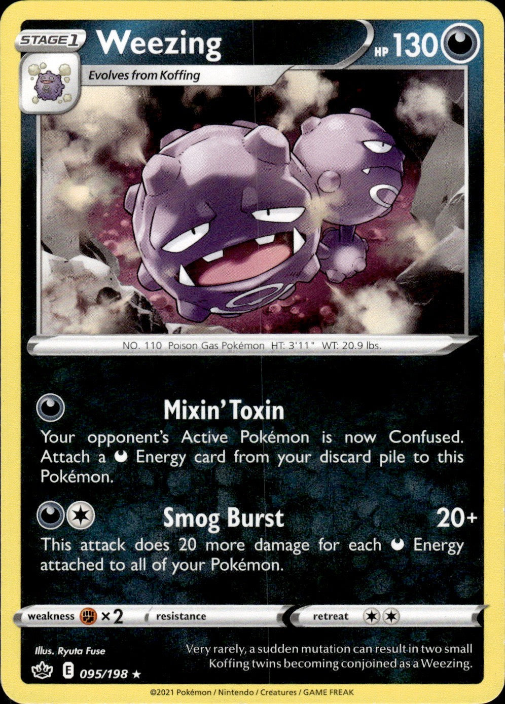 Weezing 095/198 Rare Chilling Reign Pokemon Lightly Played
