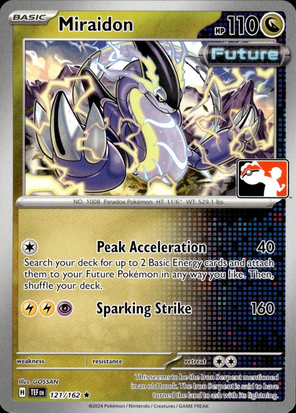 Miraidon 121/162 Rare Prize Pack Series Cards Pokemon Near Mint
