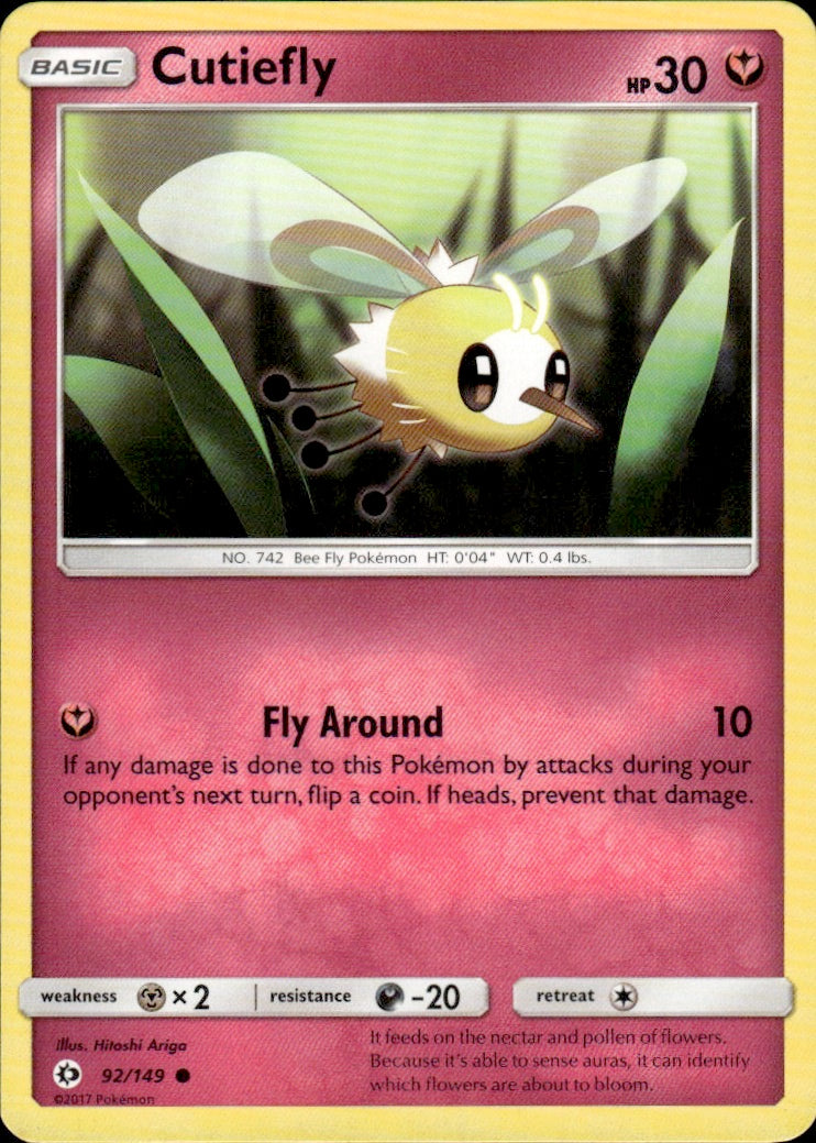 Cutiefly 92/149 Common SM Base Set Pokemon Lightly Played