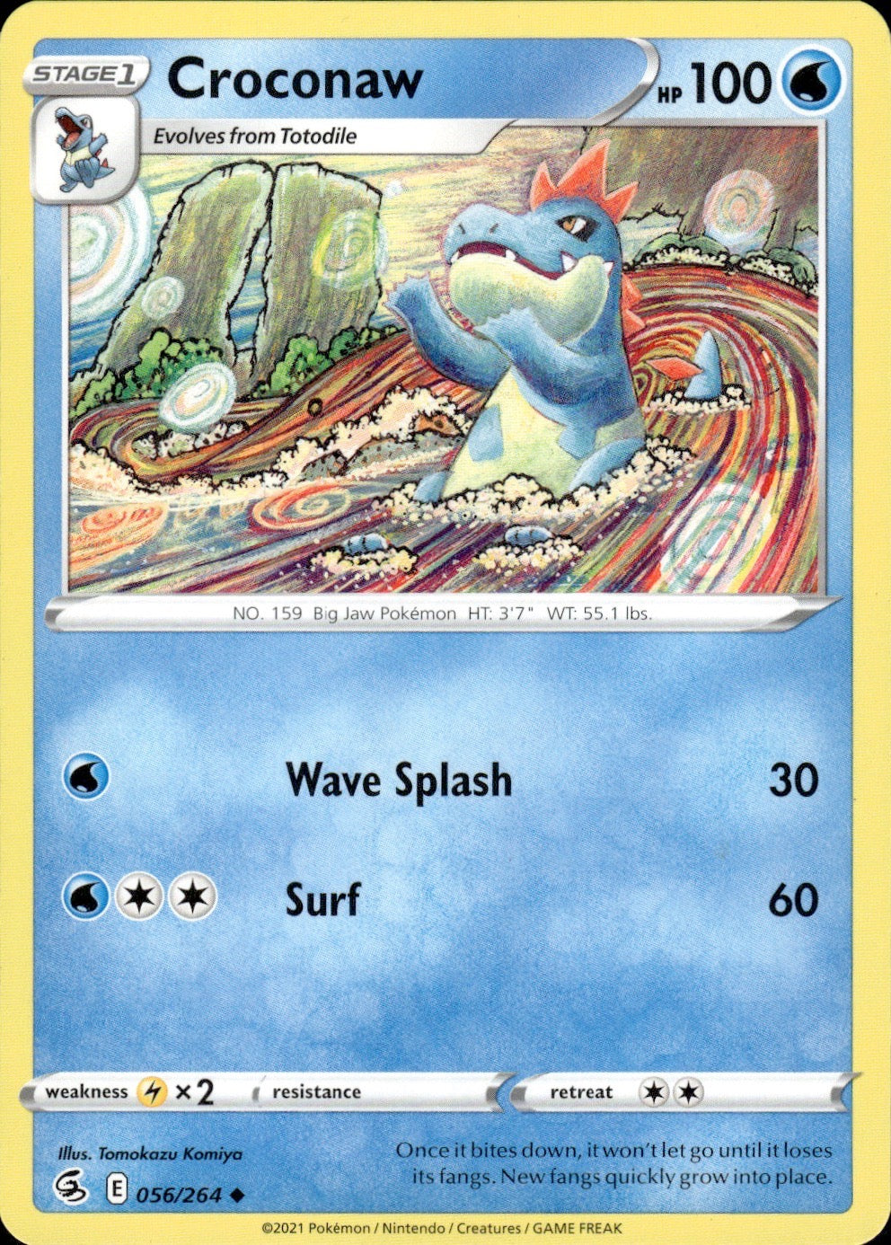 Croconaw 056/264 Uncommon Fusion Strike Pokemon Lightly Played