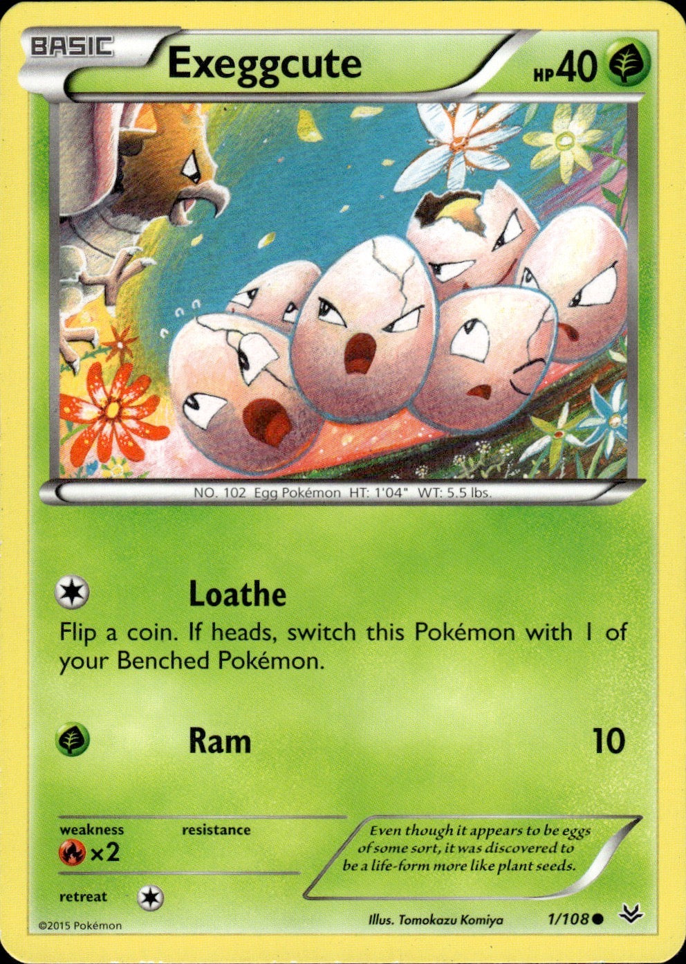 Exeggcute 1/108 Common Roaring Skies Pokemon Lightly Played