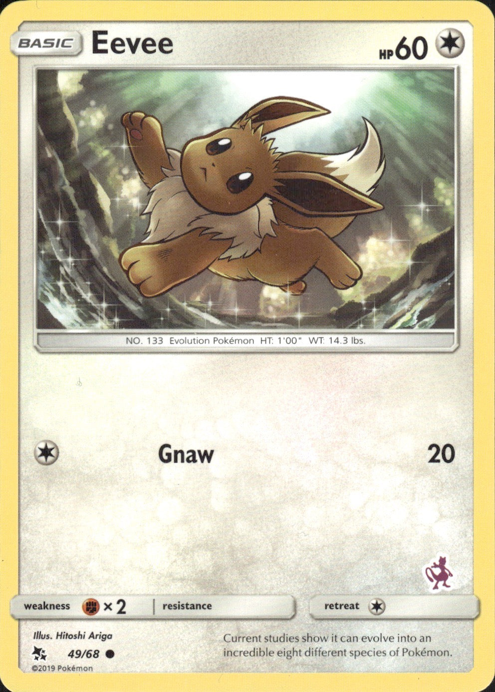 Eevee - 49/68 (Mewtwo Stamped) 049/068 Promo Battle Academy Pokemon LP