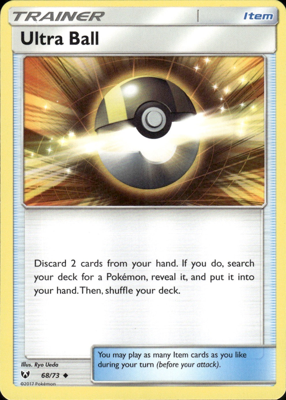 Ultra Ball 68/73 Uncommon Shining Legends Pokemon Lightly Played