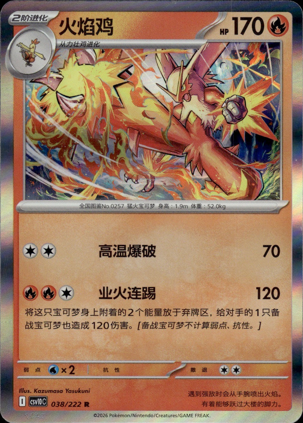 Blaziken 038 R Chasing Glory Together Pokemon Chinese Near Mint