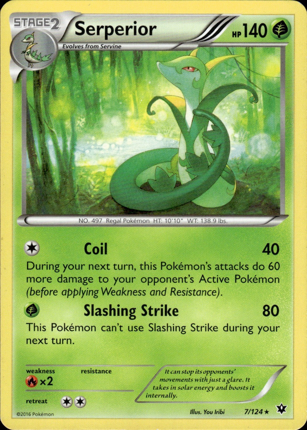 Serperior 7/124 Rare Fates Collide Pokemon Lightly Played