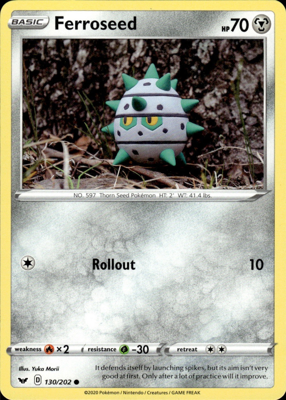 Ferroseed 130/202 Common Sword & Shield Pokemon Lightly Played