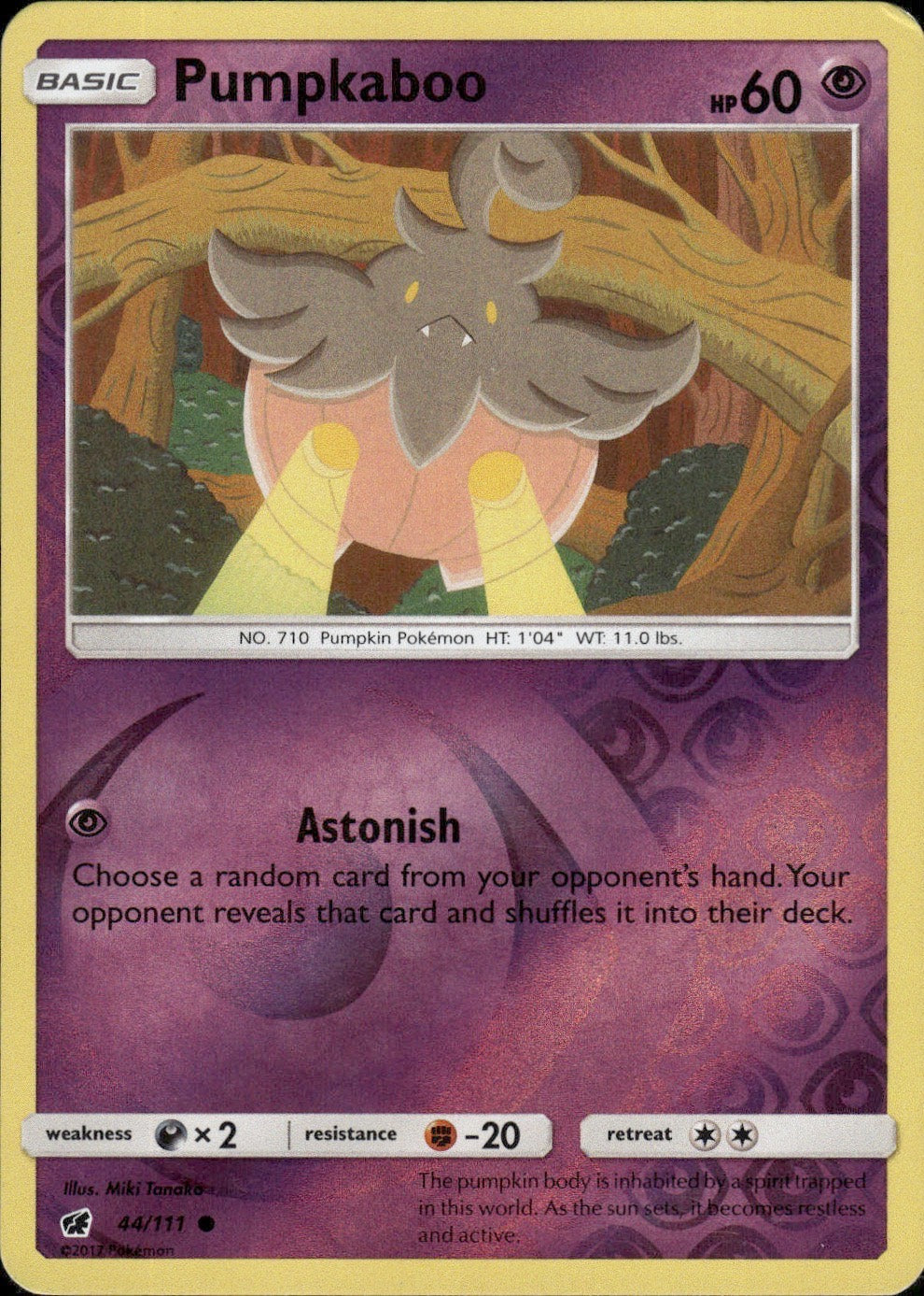 Pumpkaboo 44/111 Common Crimson Invasion Pokemon Reverse Holo Lightly Played