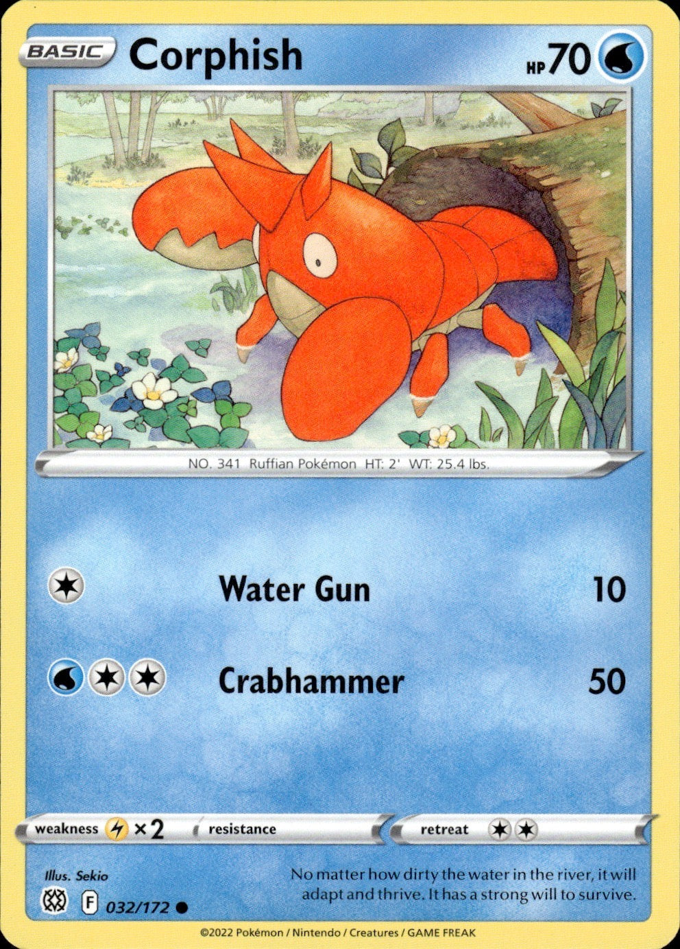 Corphish 032/172 Common Brilliant Stars Pokemon Lightly Played