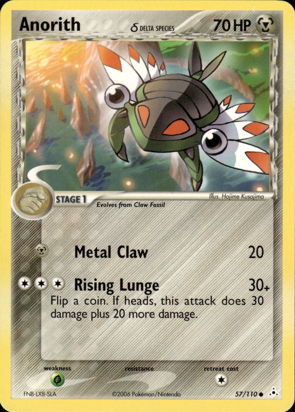 Anorith 57/110 Common Holon Phantoms Pokemon Lightly Played