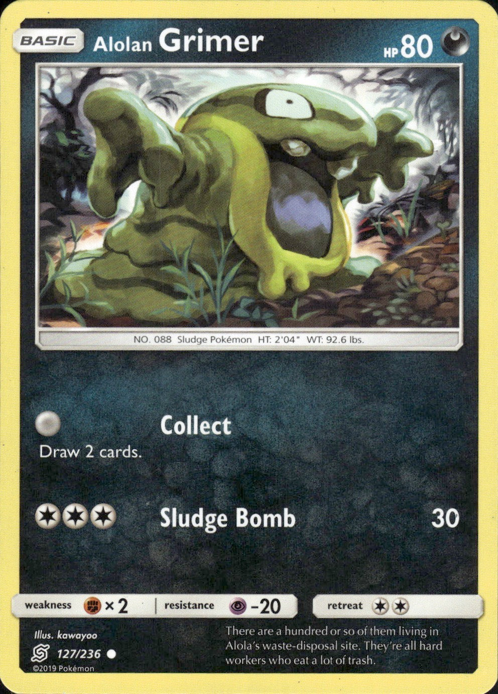 Alolan Grimer 127/236 Common Unified Minds Pokemon Lightly Played