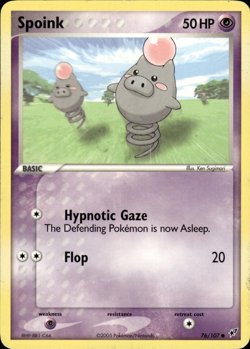 Spoink 76/107 Common Deoxys Pokemon Lightly Played