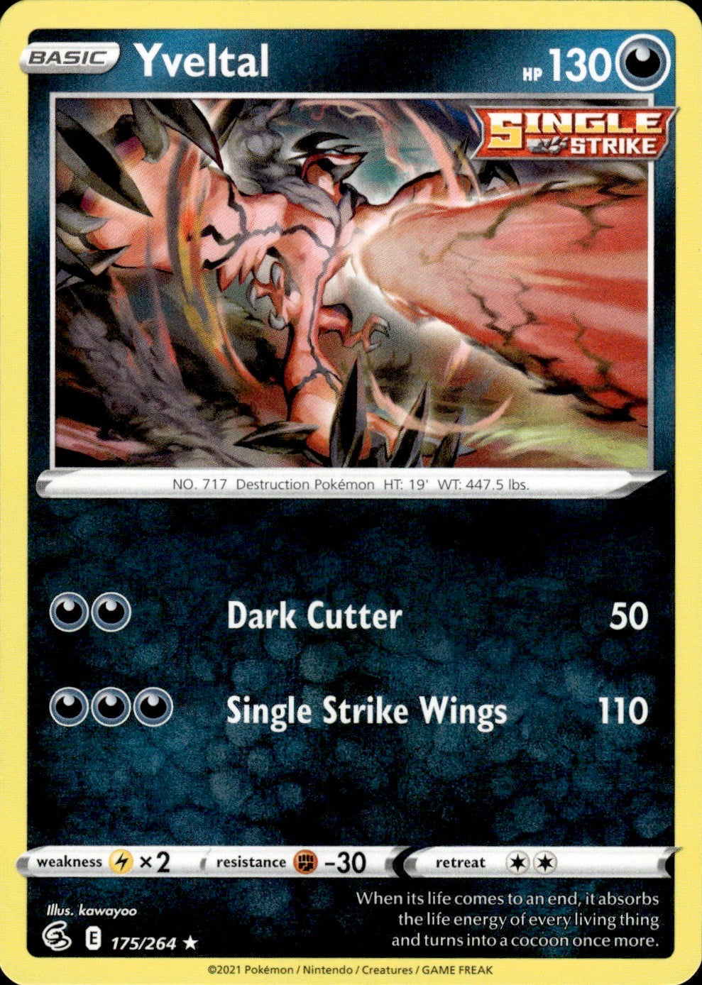 Yveltal 175/264 Rare Fusion Strike Pokemon Lightly Played