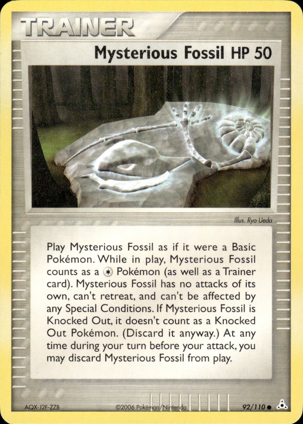 Mysterious Fossil 92/110 Common Holon Phantoms Pokemon Lightly Played