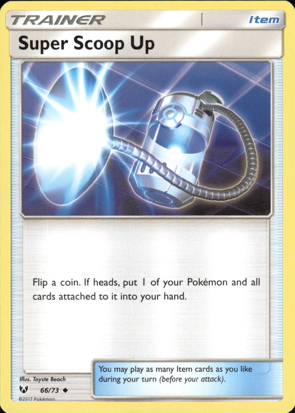 Super Scoop Up 66/73 Uncommon Shining Legends Pokemon Lightly Played